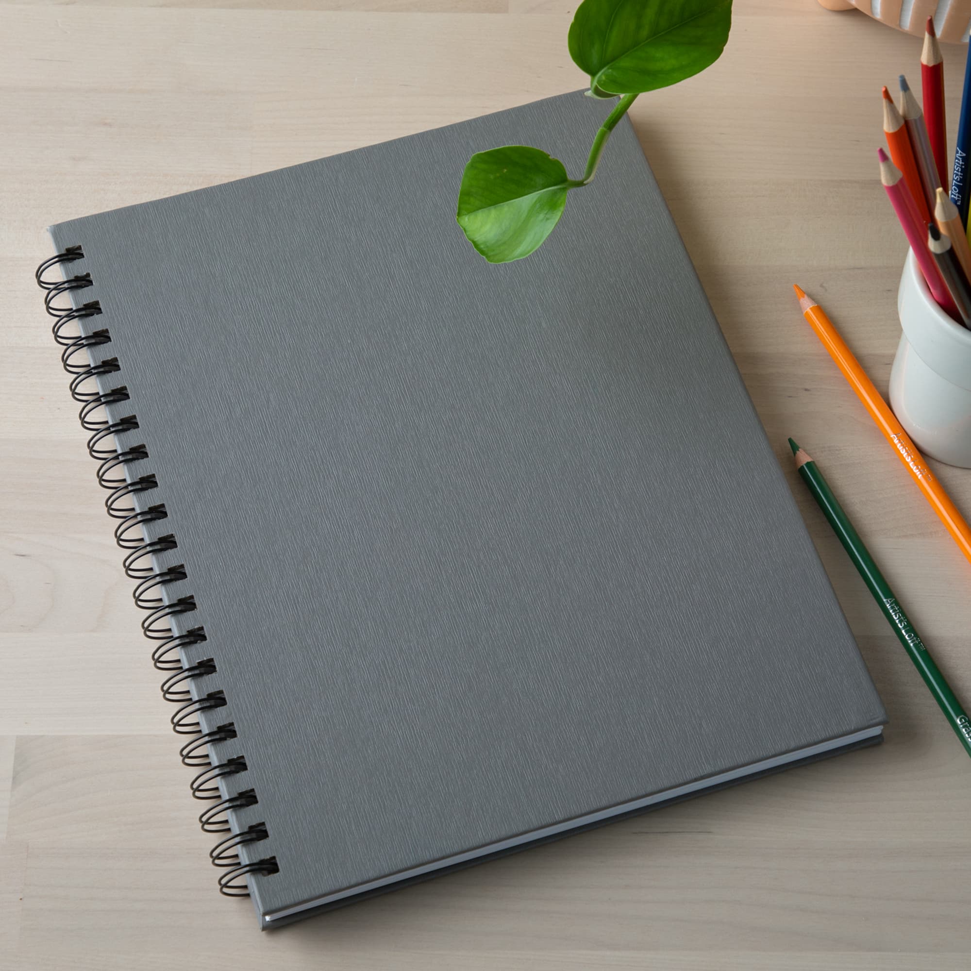 12 Pack: Gray Wirebound Sketchbook by Artist's Loft™, 8.5" x 11"